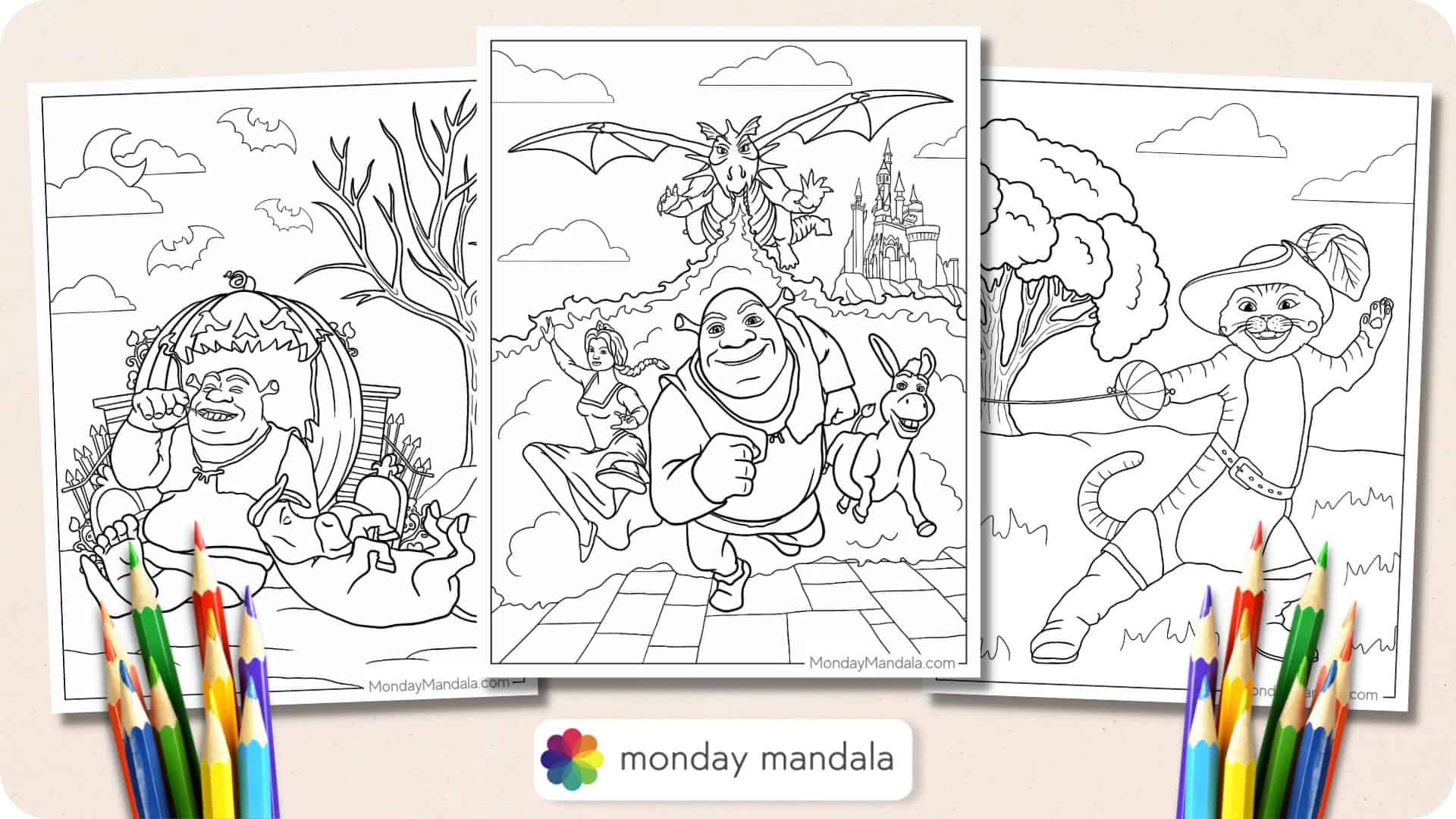 shrek fairy godmother coloring pages