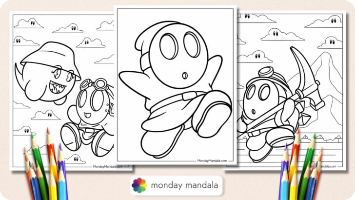 Shy Guy Coloring Pages Featured Image