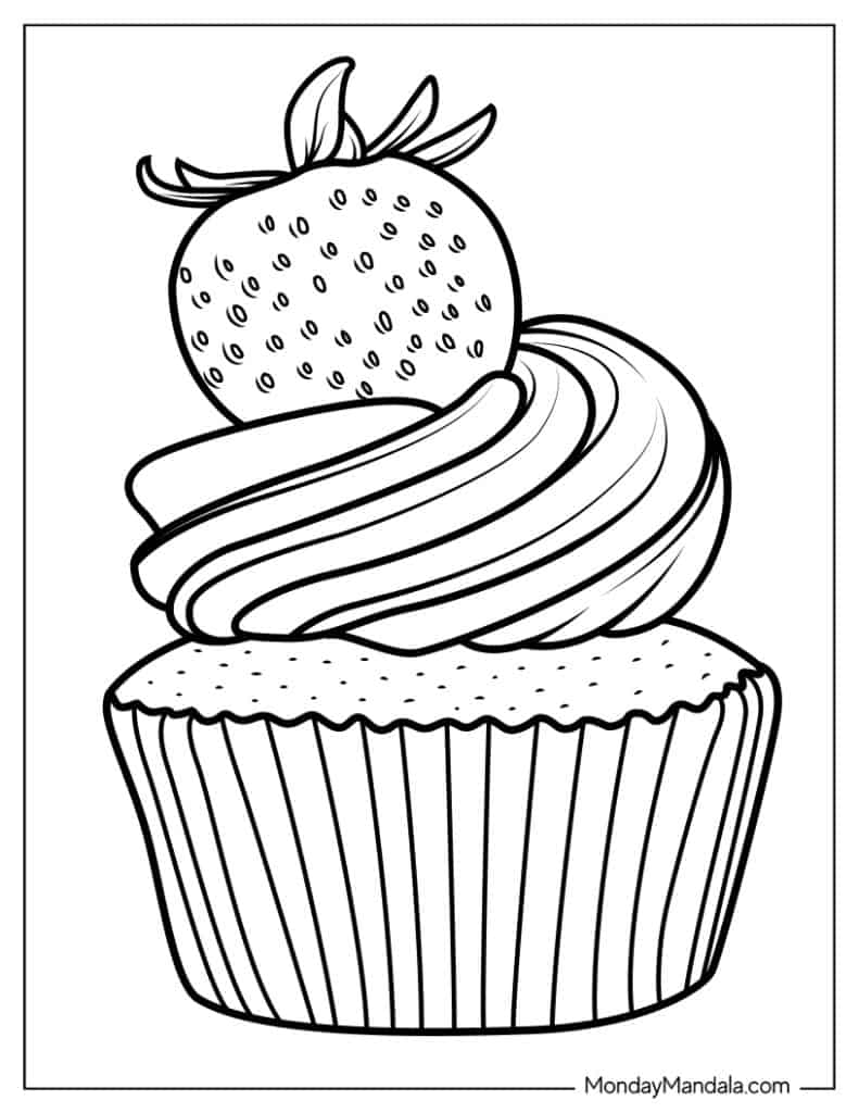 32 Cupcake Coloring Pages (Free PDF Printables)