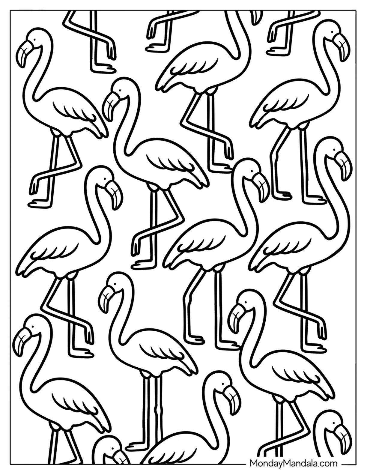 Simple Flamingo Outline Pattern