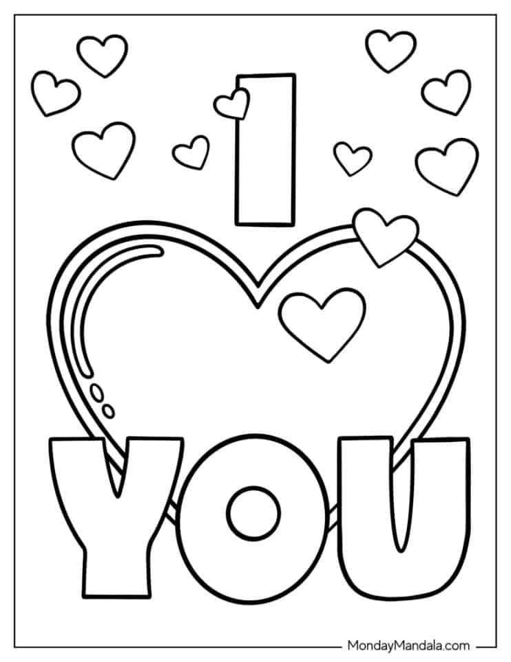 I Love You Coloring Sheet Printable