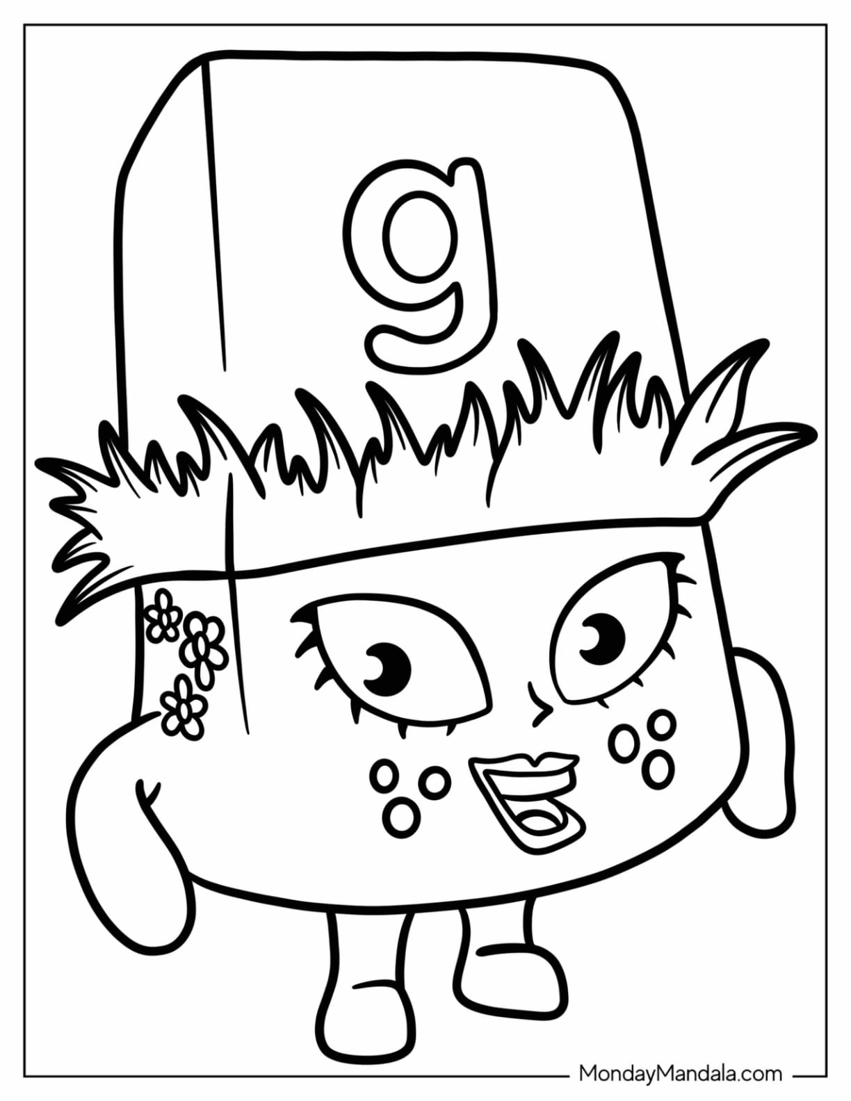 Simple Letter G Coloring Page Alphablock