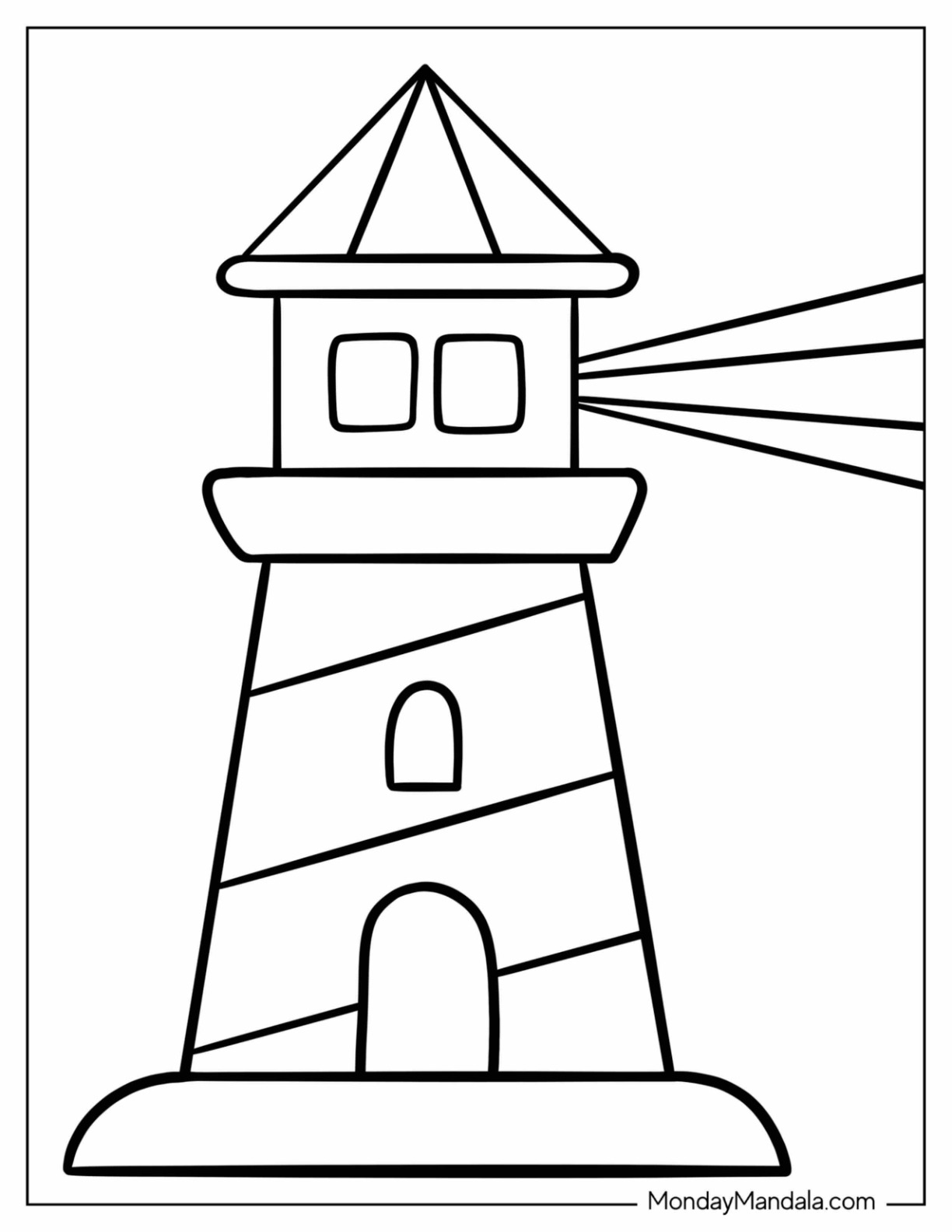 Easy Lighthouse Coloring Pages