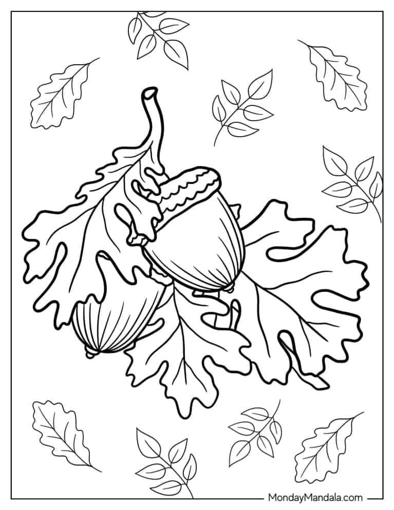 Coloring Pages Leaves Autumn