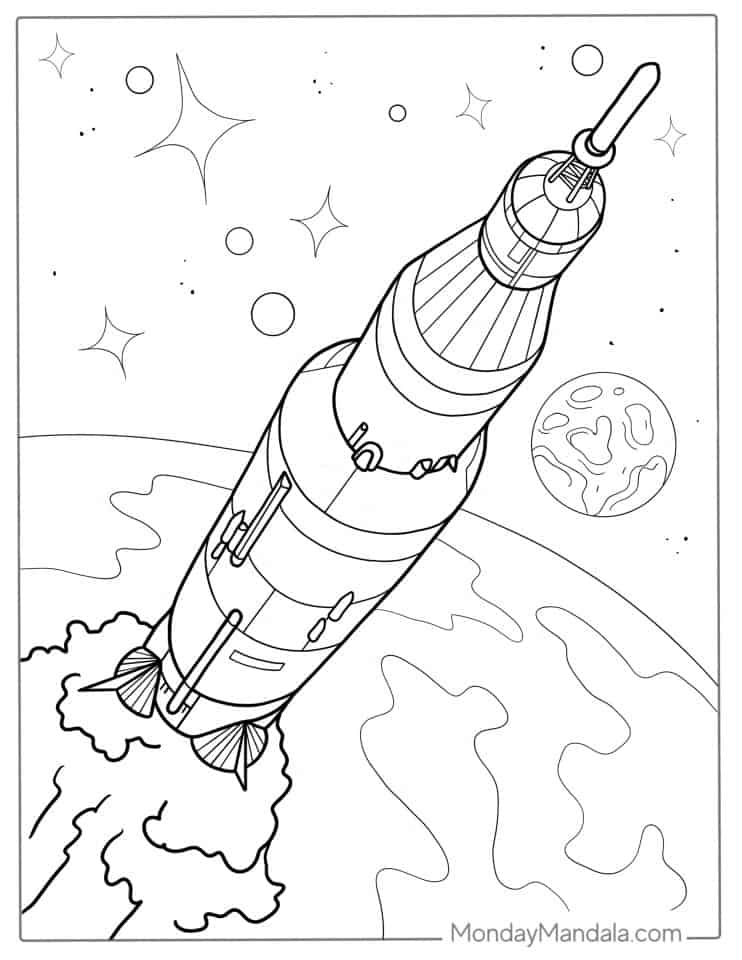 24 Rocket Coloring Pages (Free PDF Printables)