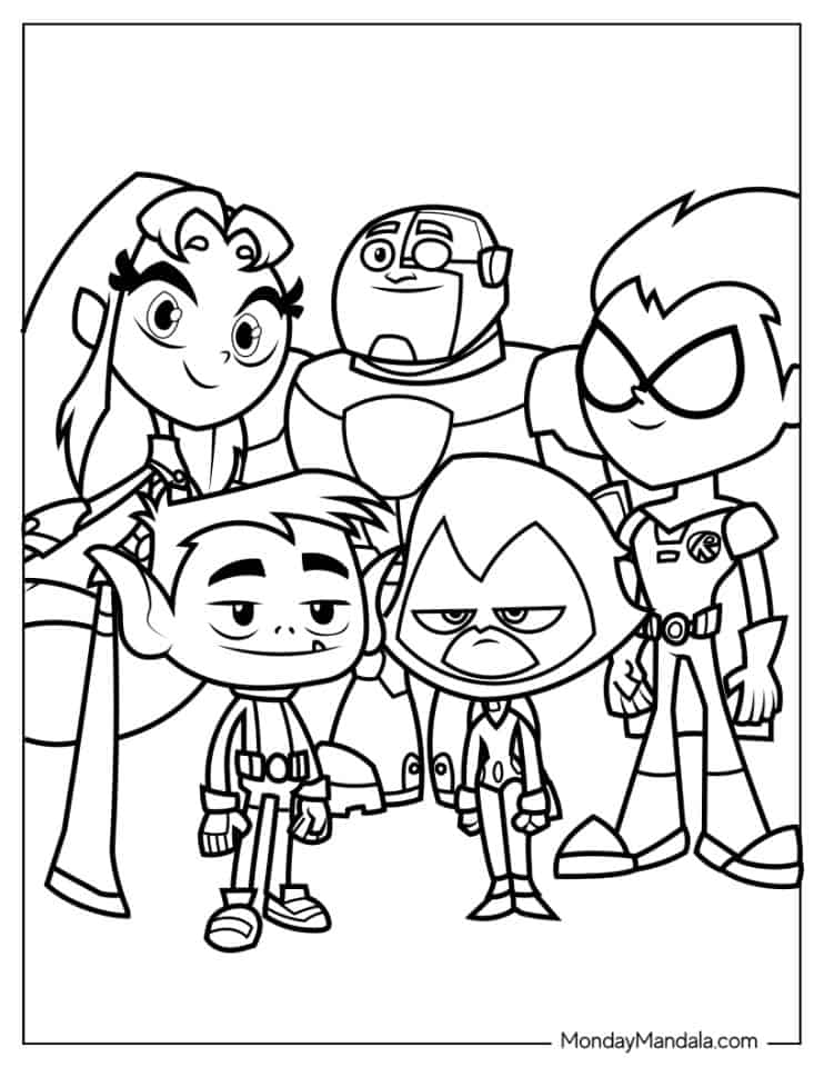 30 Teen Titans Go Coloring Pages (Free PDF Printables)