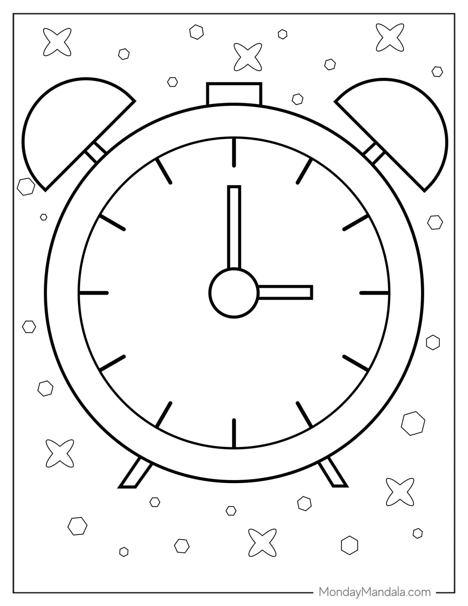 20 Clock Coloring Pages Free PDF Printables 