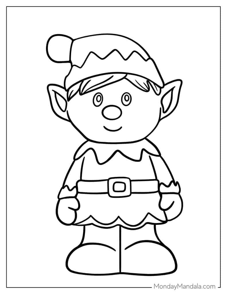 Printable Coloring Page Elf Printable Coloring Page Elf