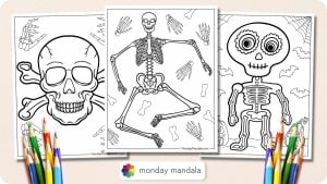 30 Skeleton Coloring Pages (Free PDF Printables)