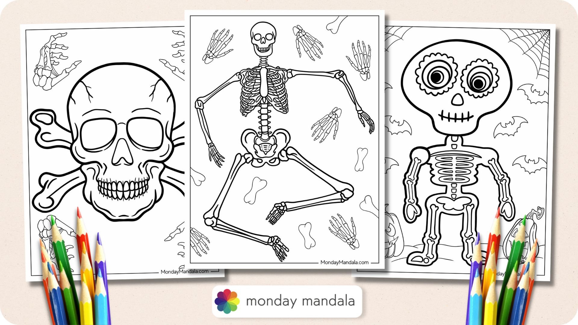 20 Skeleton Coloring Pages (Free PDF Printables)