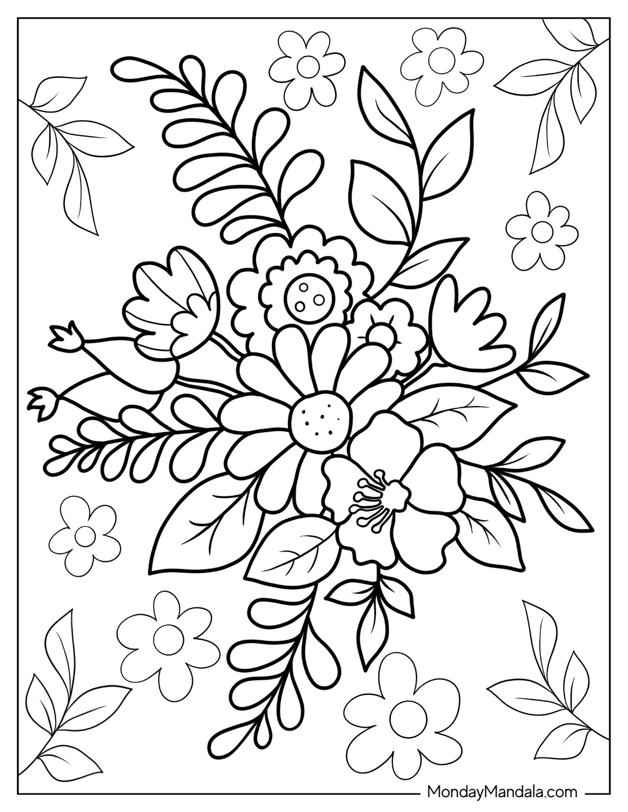 68 Flower Coloring Pages Free PDF Printables 