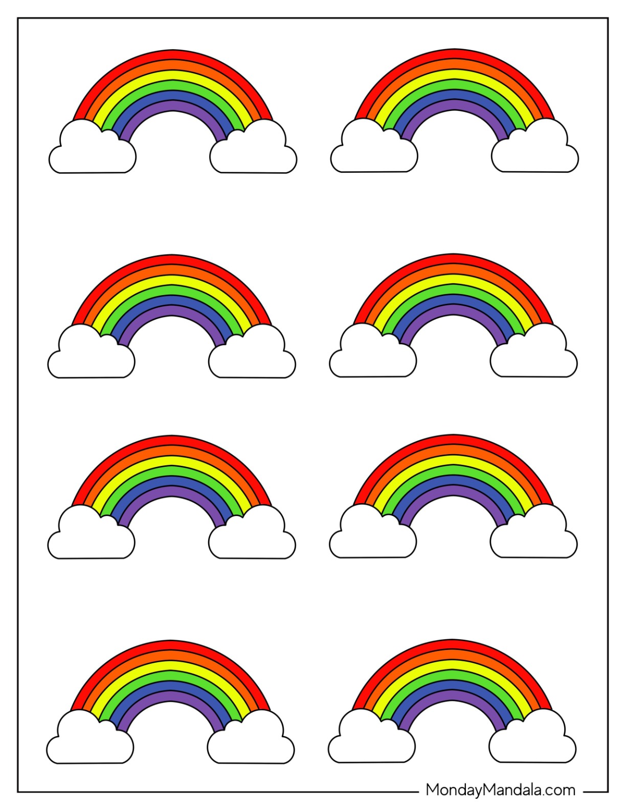 43 Rainbow Templates Free PDF Printables 43 Rainbow Templates Free PDF Printables