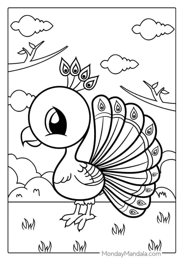 34 Peacock Coloring Pages (Free PDF Printables)