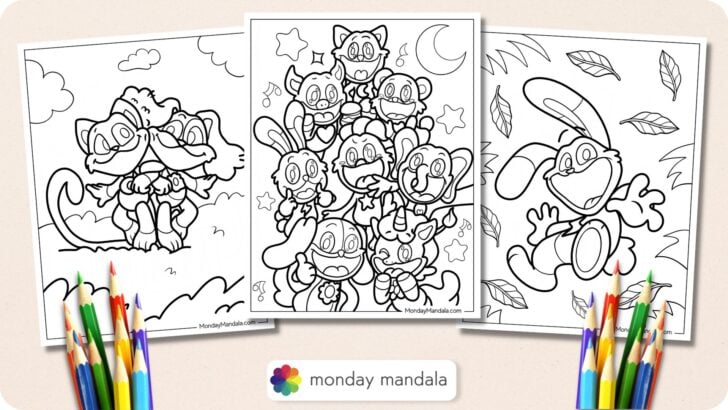 Smiling Critters Coloring Pages Featured Image