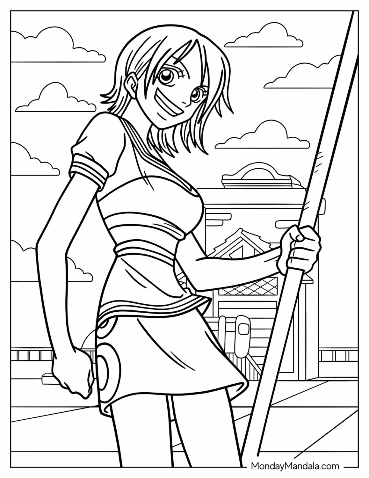 Nami One Piece Coloring Pages Nami One Piece Coloring Pages
