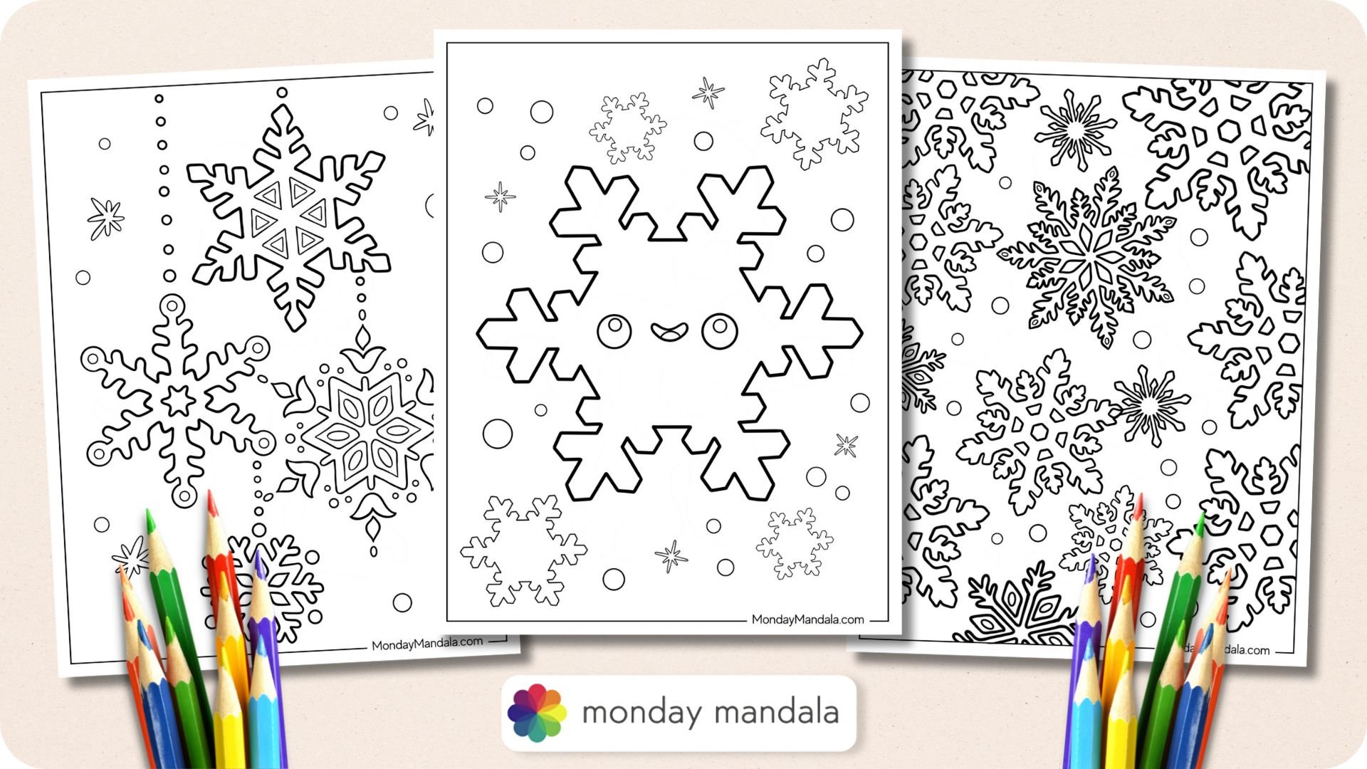 Snowflake Coloring Pages Featured Image v2