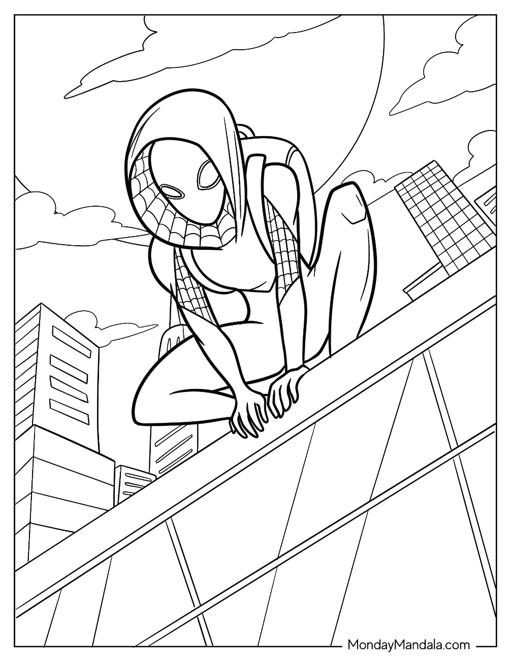 Spider Gwen Free Coloring Pages