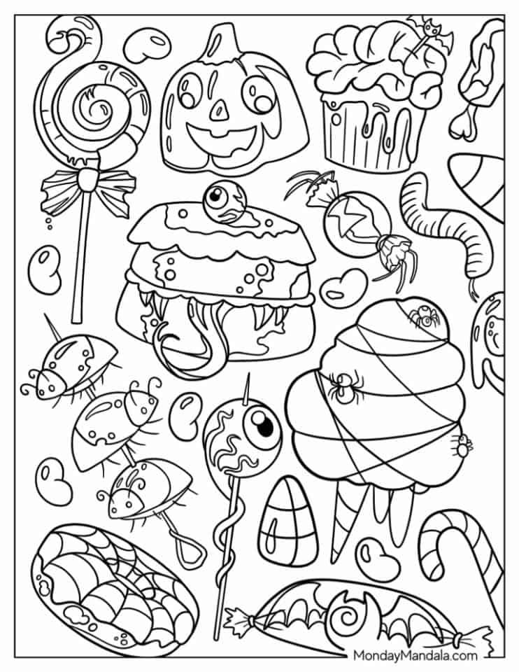 24 Candy Coloring Pages Free PDF Printables 