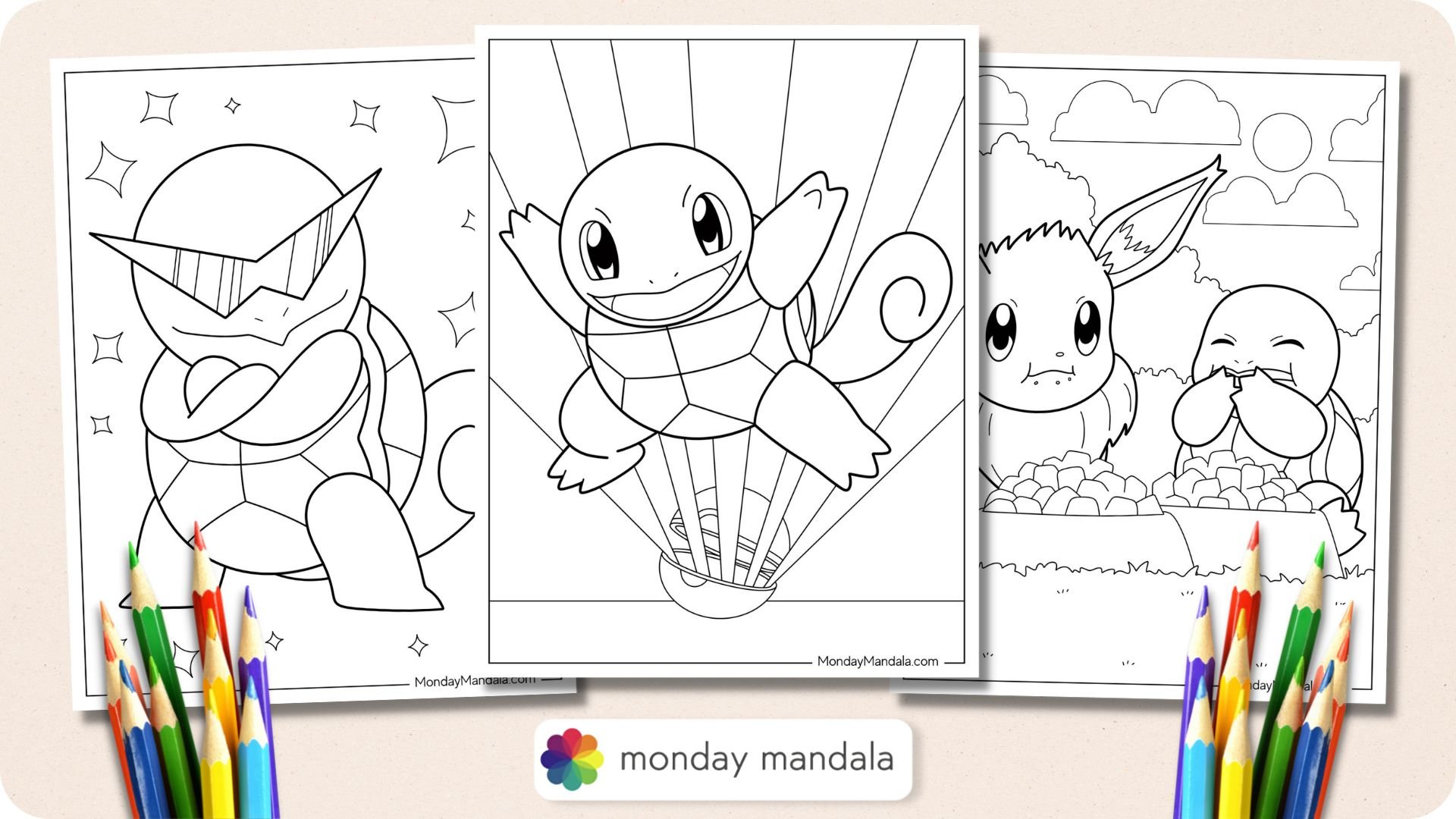 Printed Pokemon Colouring Sheets. Buy One & Get a Free Pack of Pokemon  Stickers 