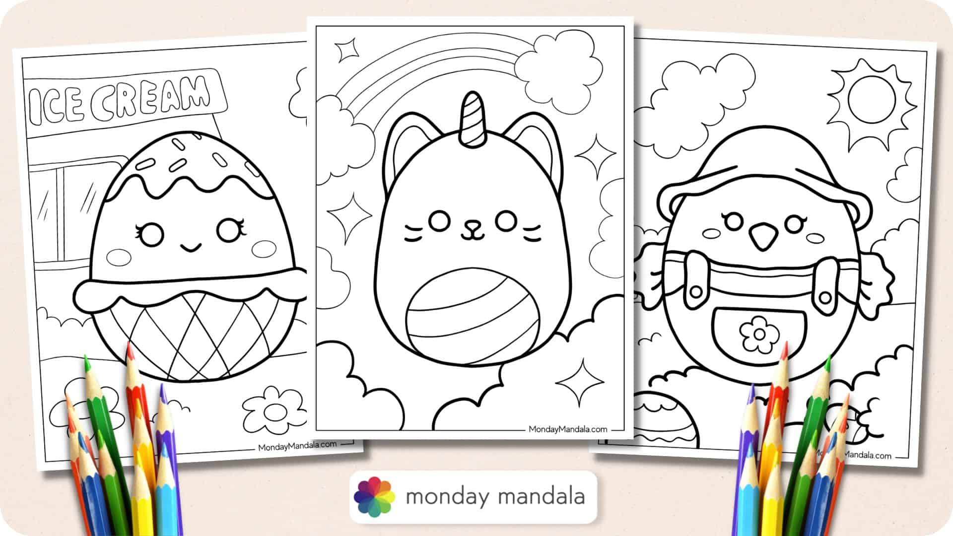 Squishmallow Coloring Pages Featured Image