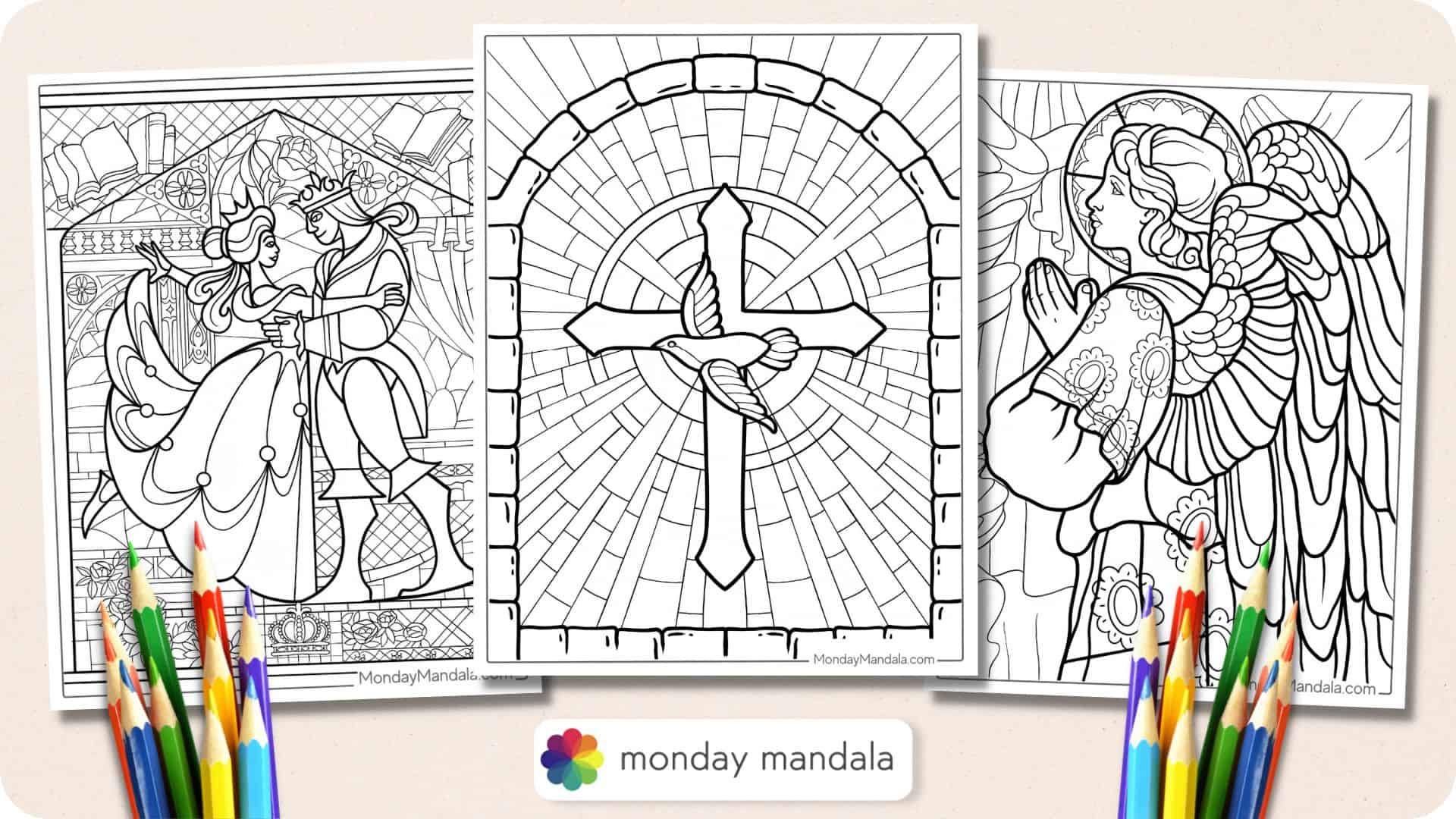 sunday school coloring pages stained glass