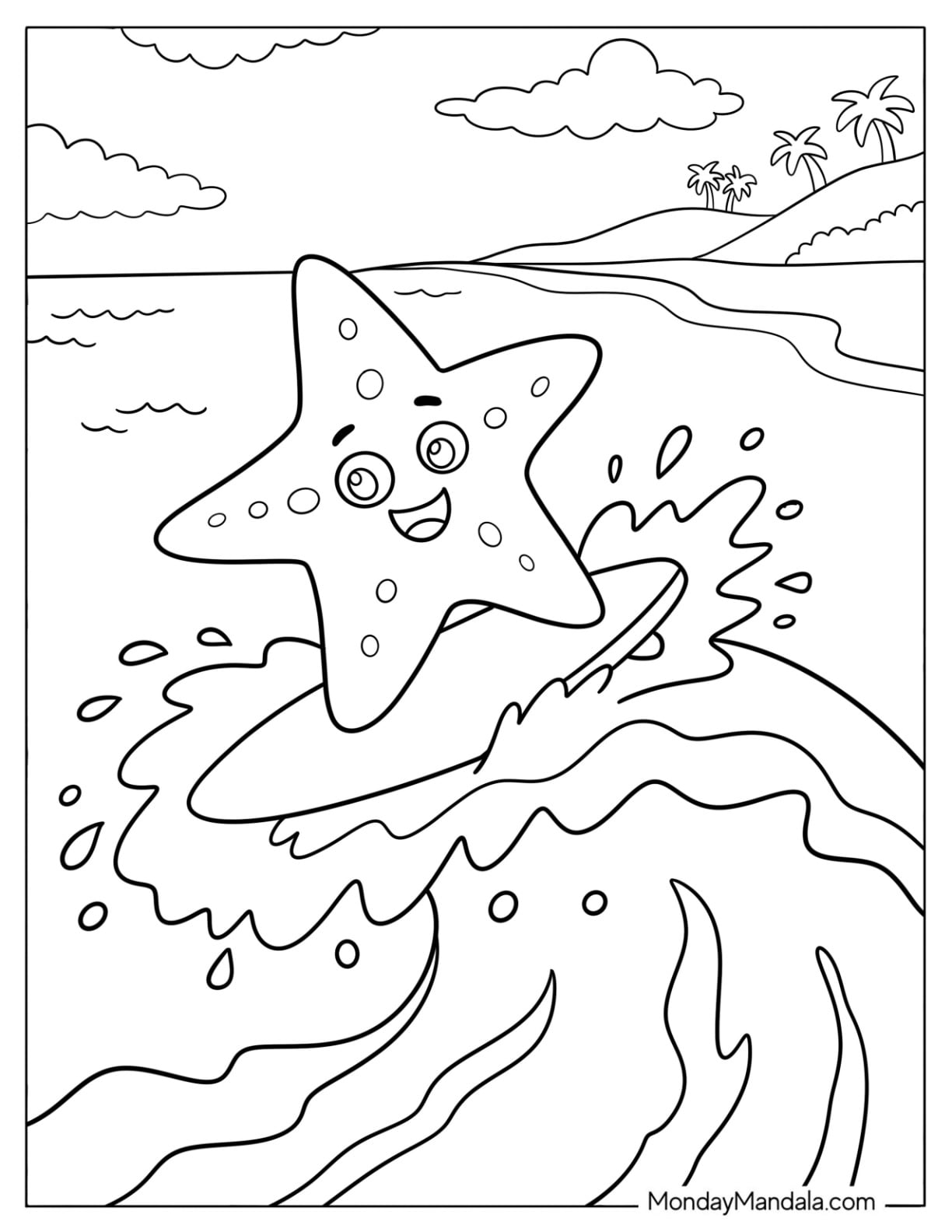Starfish Surfing on a Massive Wave