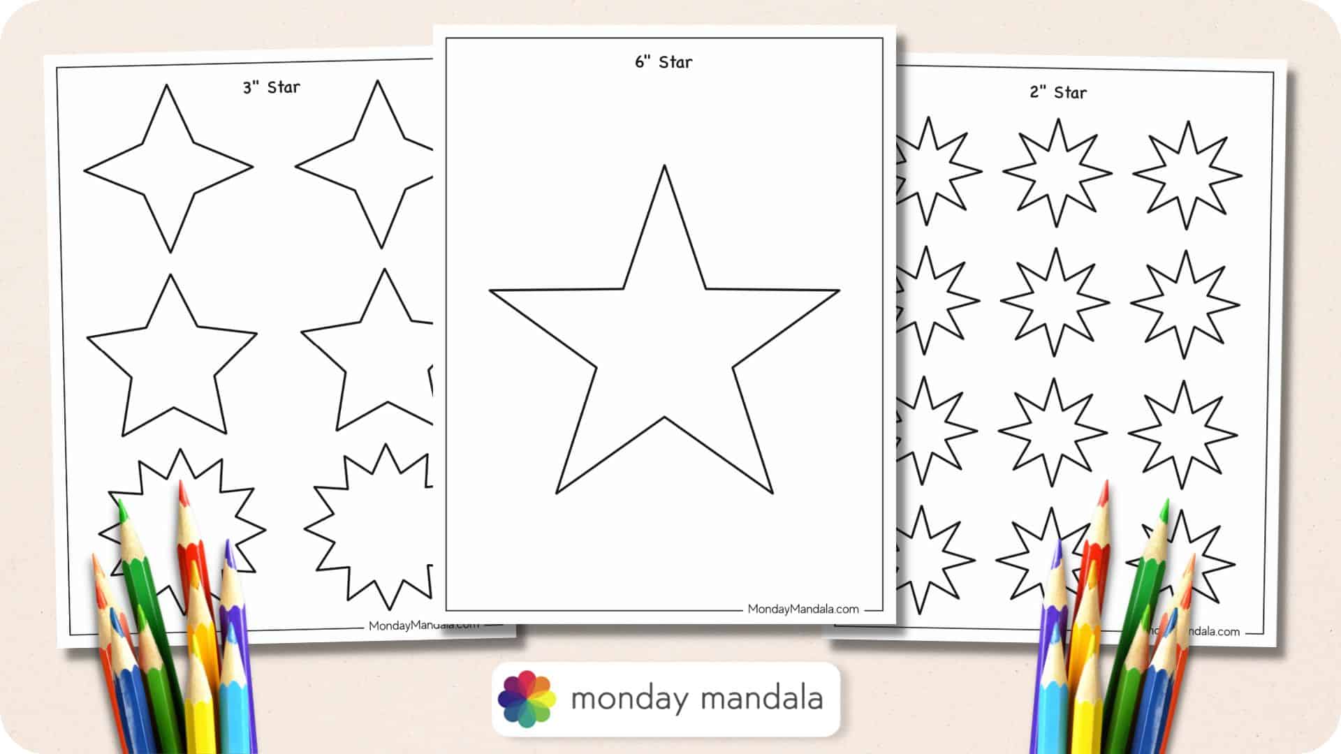 Free Printable Star Templates & Outlines - Small to Large Sizes, 1 inch to  8 inch