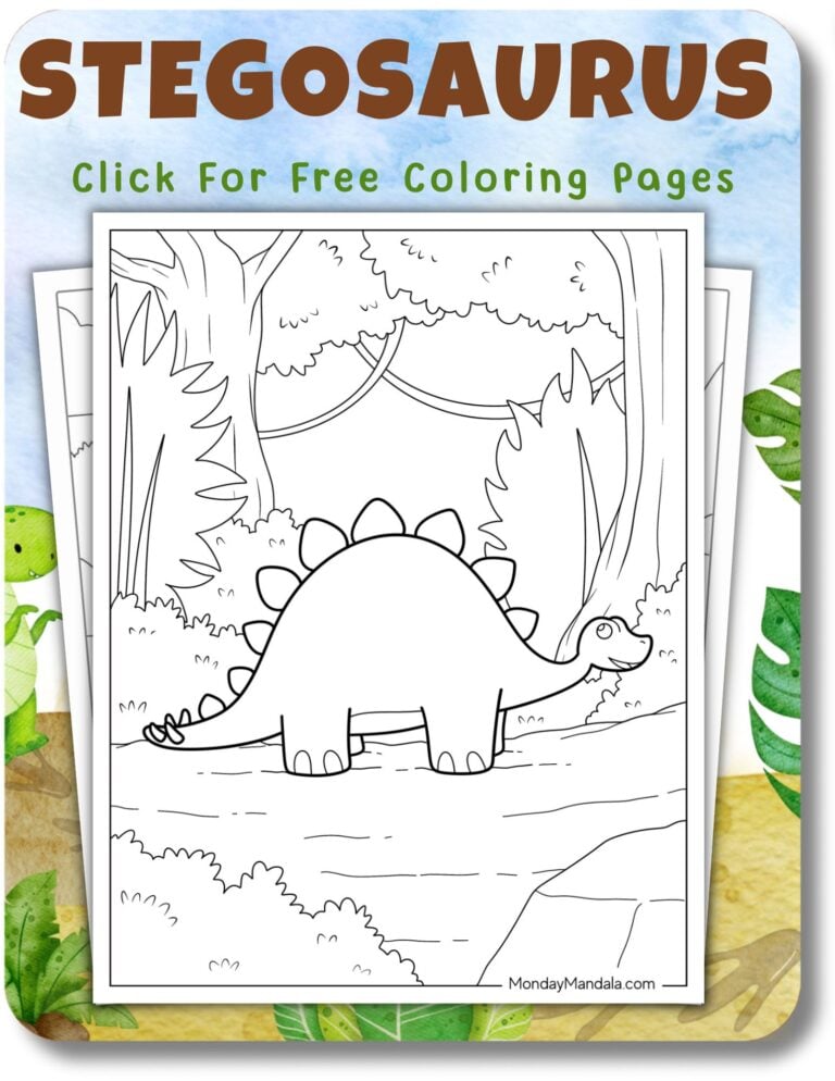 400 Dinosaur Coloring Pages (Free PDF Printables)