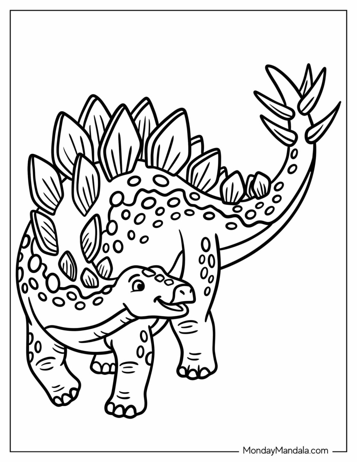 Stegosaurus with Raised Tail Coloring Page