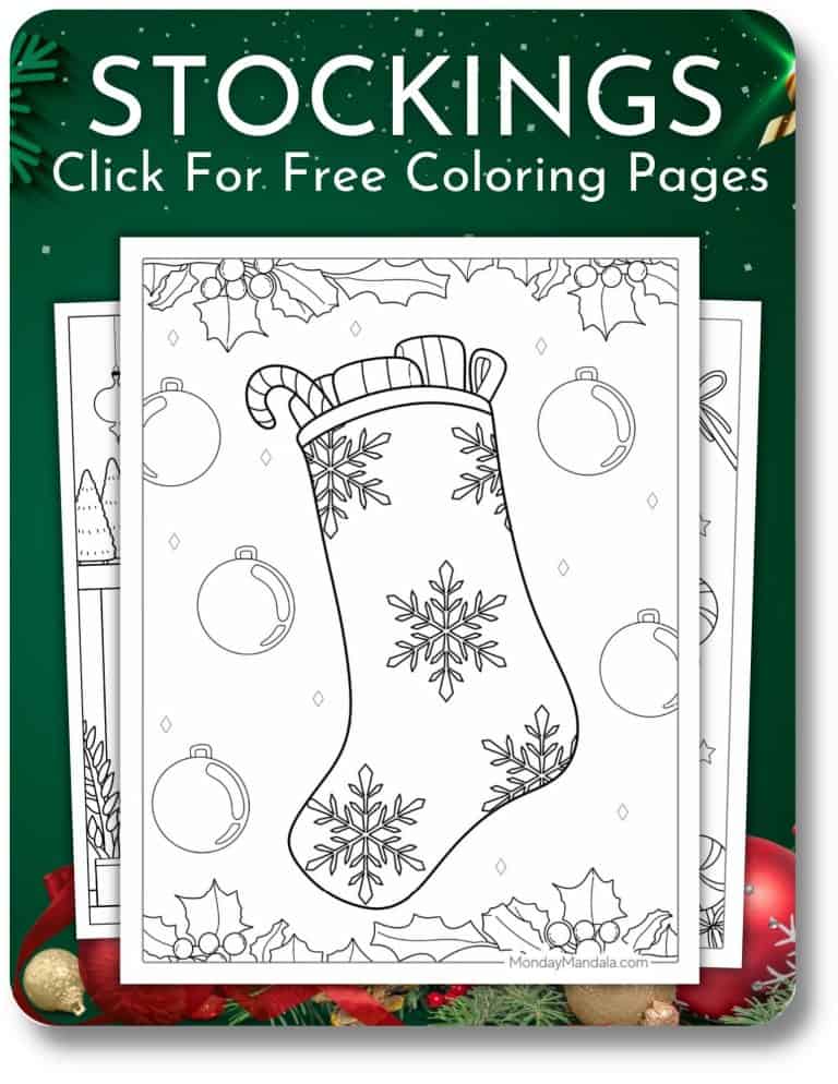 500 Christmas Coloring Pages (Free PDF Printables)
