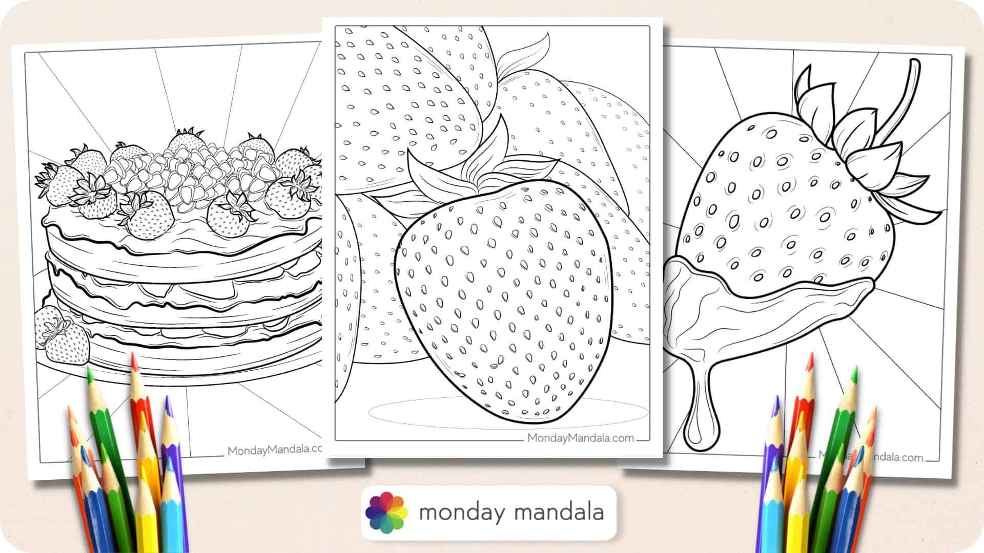 Strawberry Coloring Sheet - Reading adventures for kids ages 3 to 5