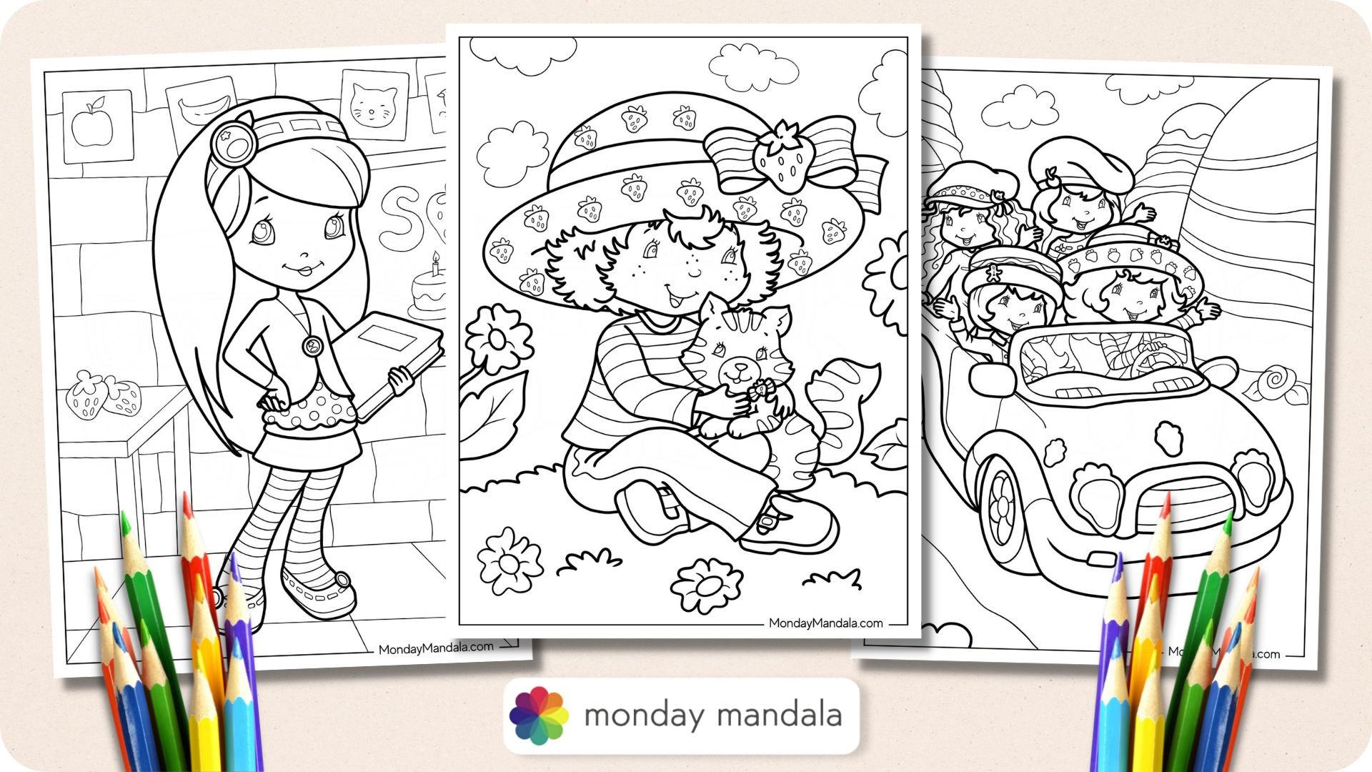 original strawberry shortcake coloring page