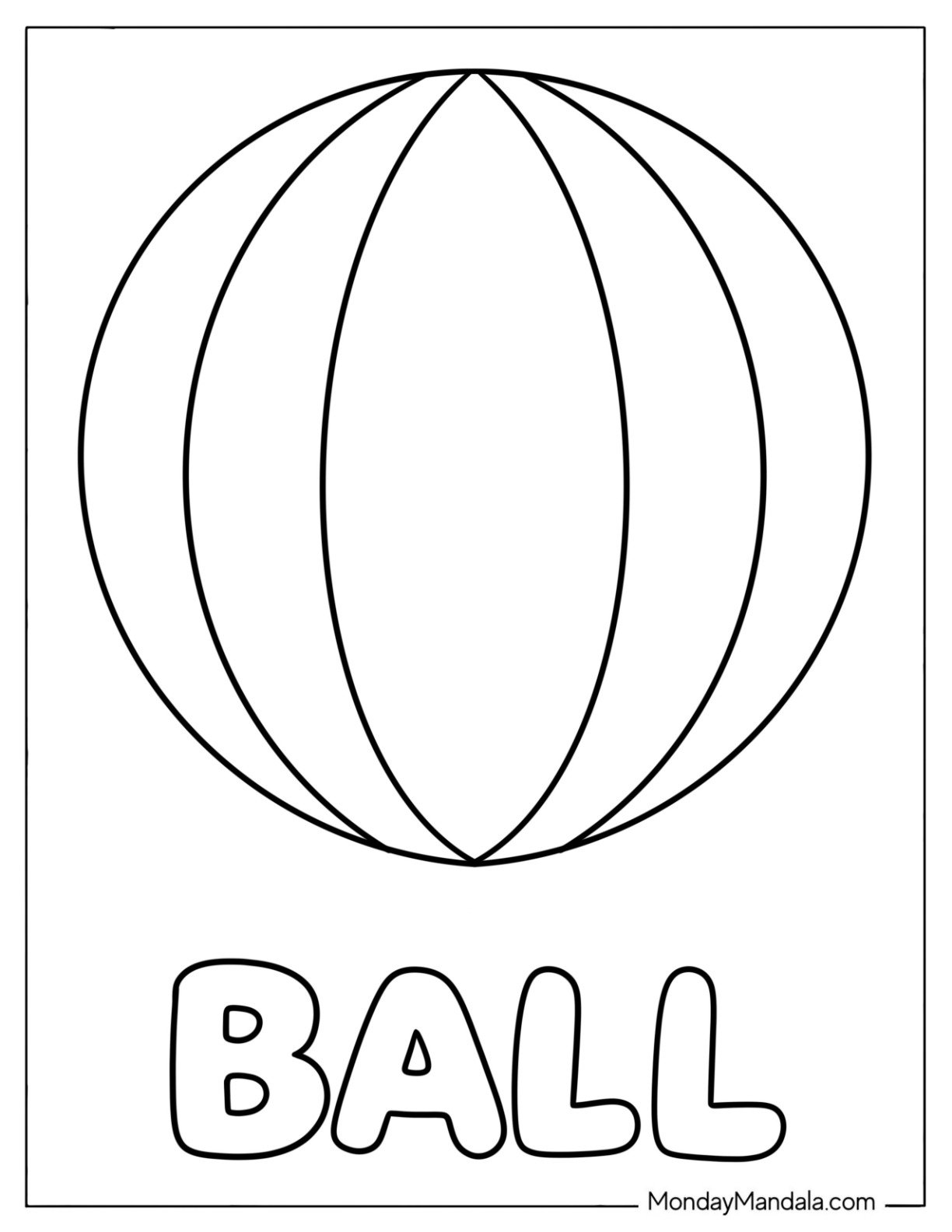 Striped Ball Coloring Page