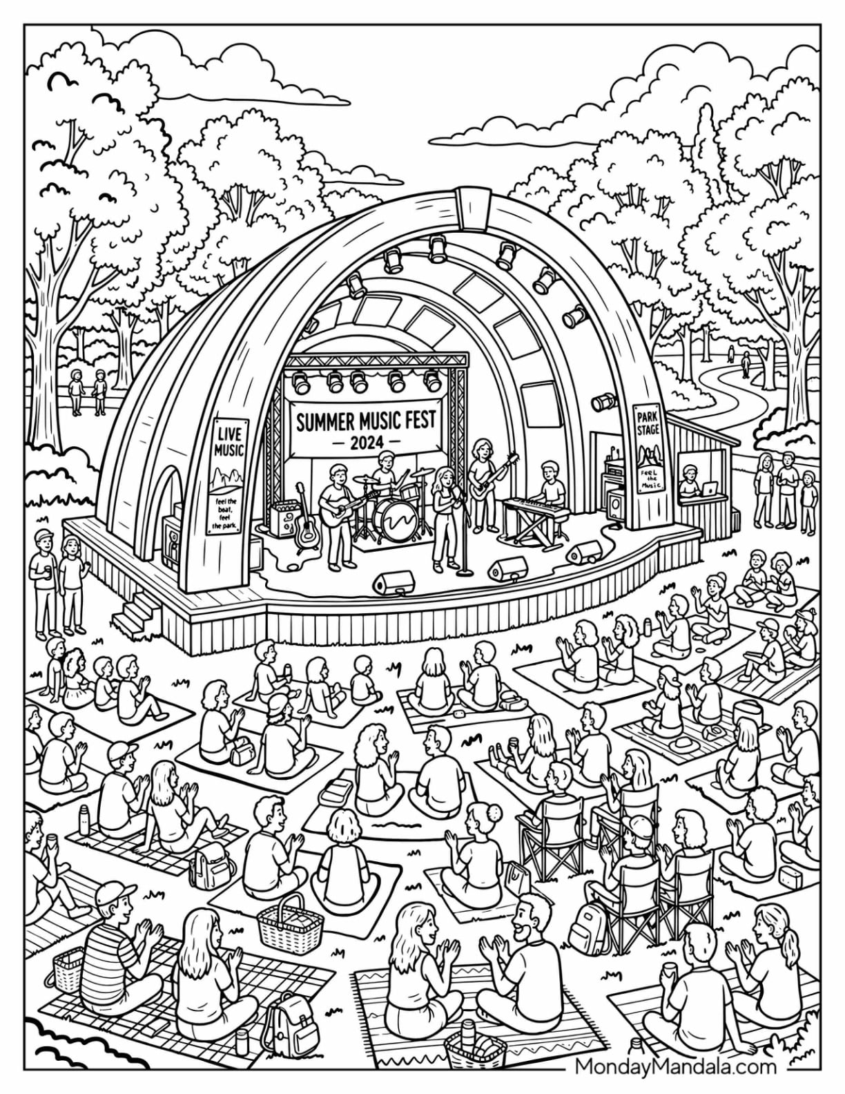 Summer Music Festival with Live Band and Outdoor Concert