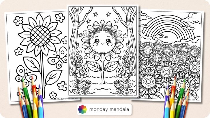 Sunflower Coloring Pages Featured Image v2