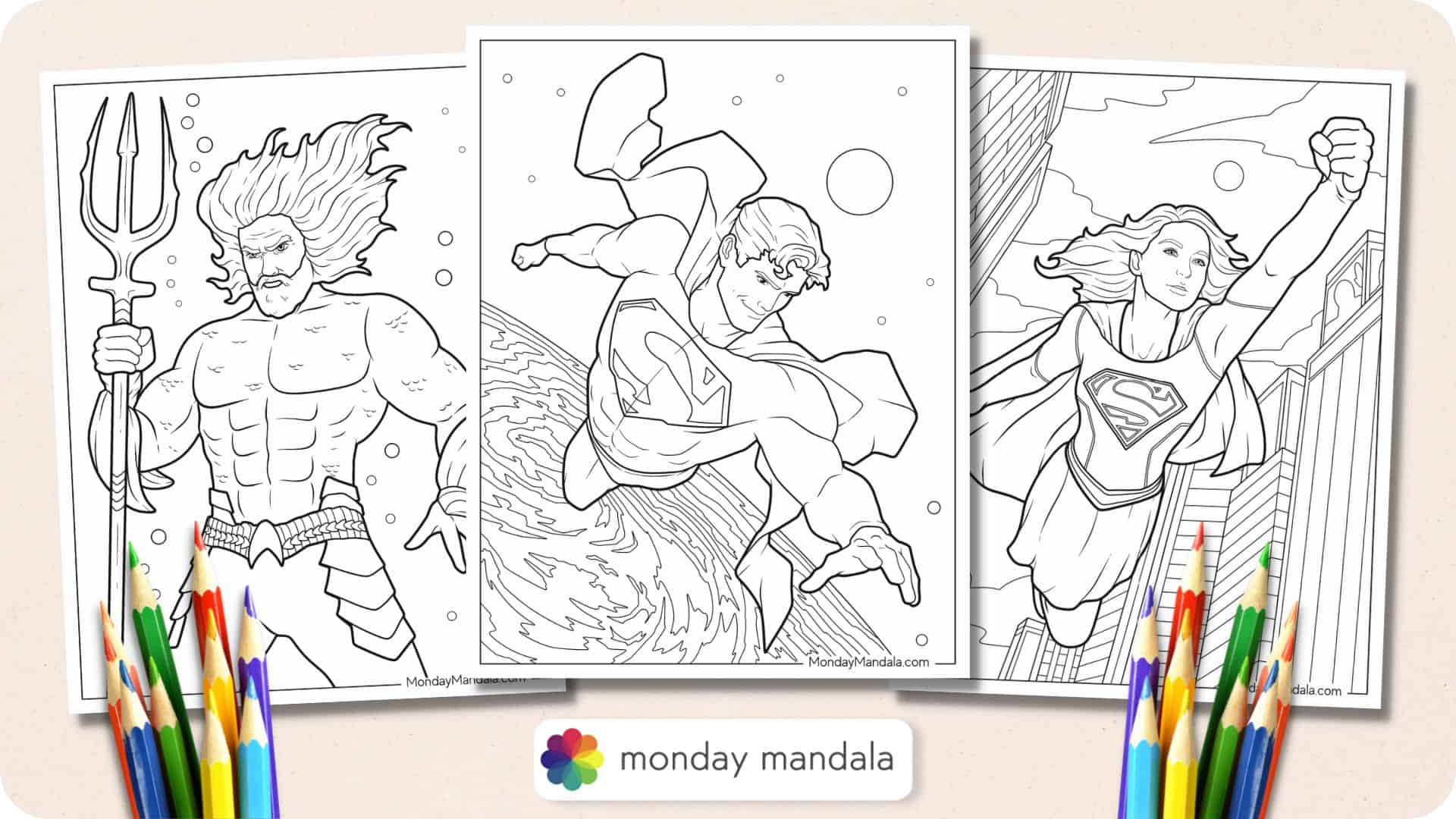 Giant Coloring Poster - Superhero