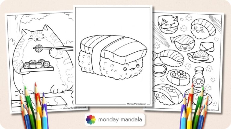 20 Sushi Coloring Pages (Free PDF Printables)