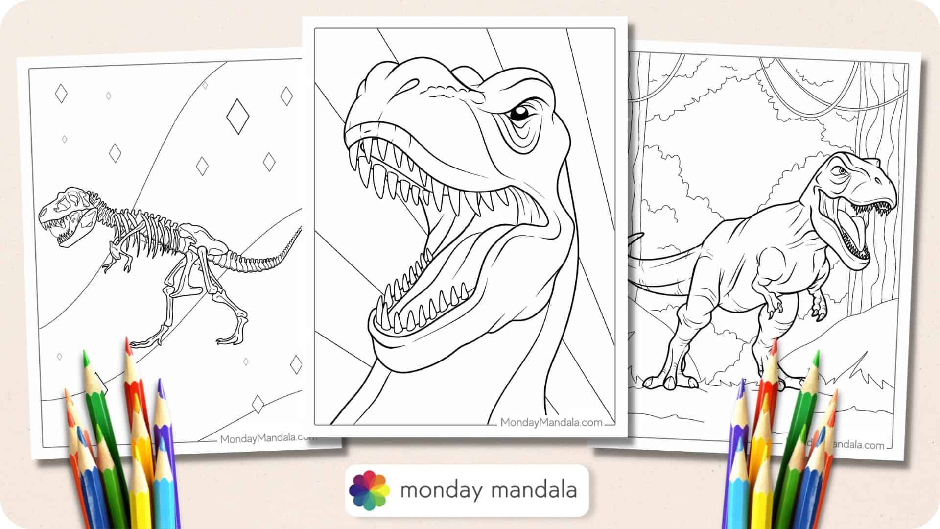 realistic dinosaur bones coloring pages