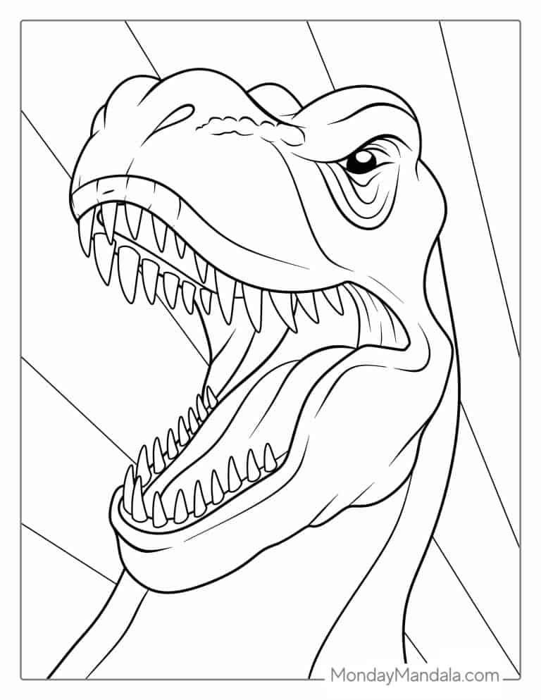 32 TRex Coloring Pages (Free PDF Printables)