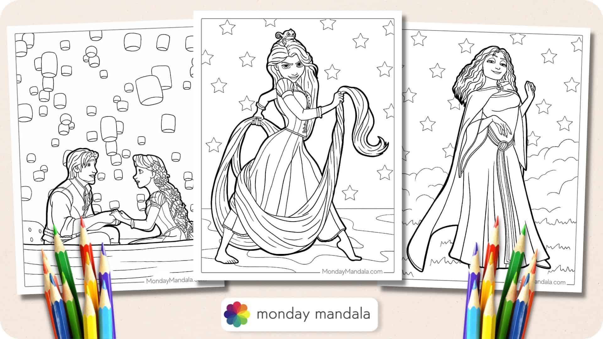 tangled pascal in dress coloring pages