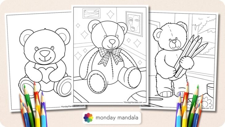 Teddy Bear Coloring Pages Featured Image v2