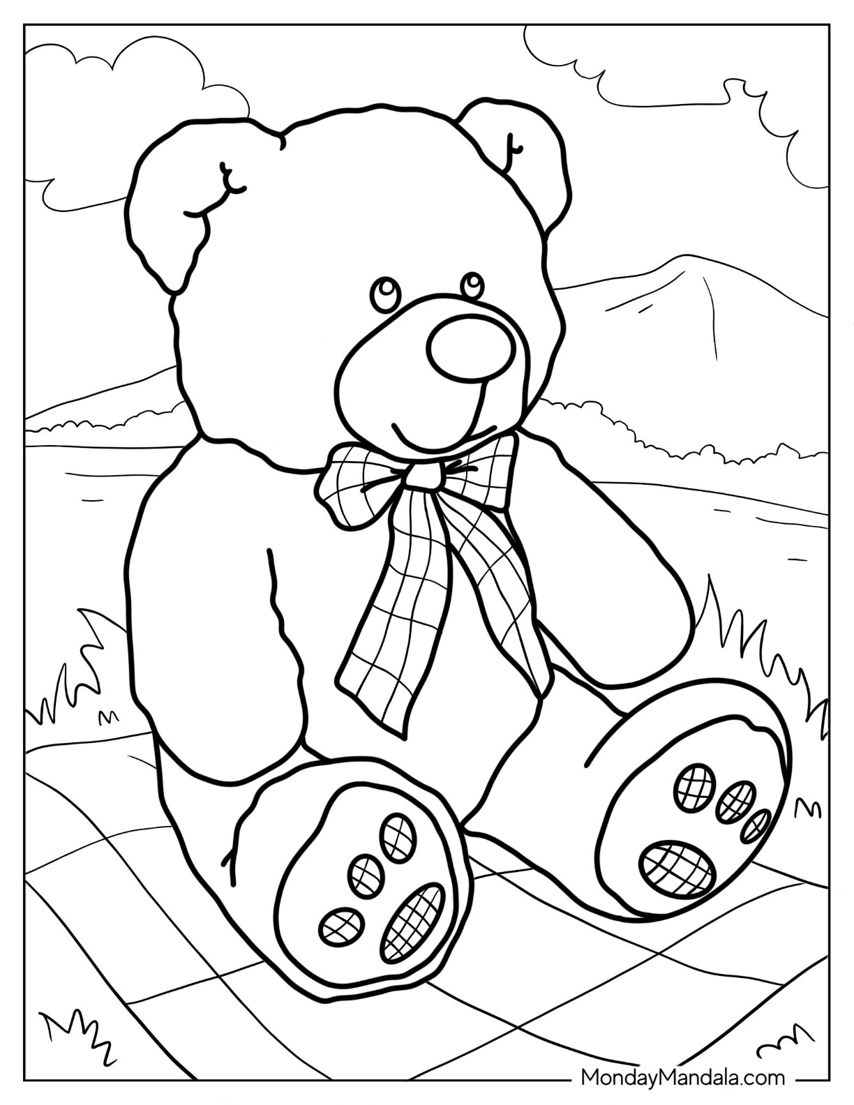 Teddy Bear Coloring Pages For Kids Printable 2025 