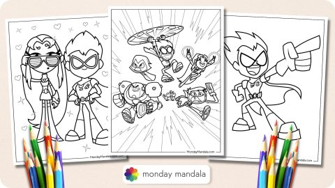 30 Teen Titans Go Coloring Pages (Free PDF Printables)