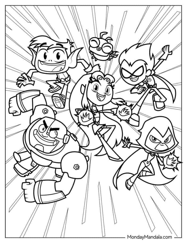 Coloring Pages Teen Titans Coloring Pages Teen Titans
