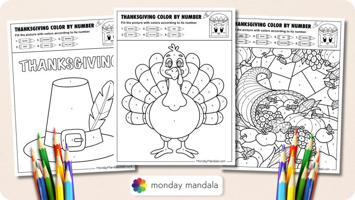 Thanksgiving Color by Number Featured Image