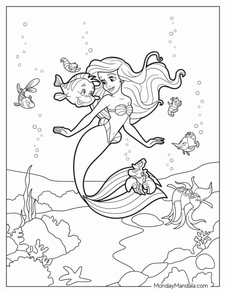 28 Ariel Coloring Pages (Free PDF Printables)