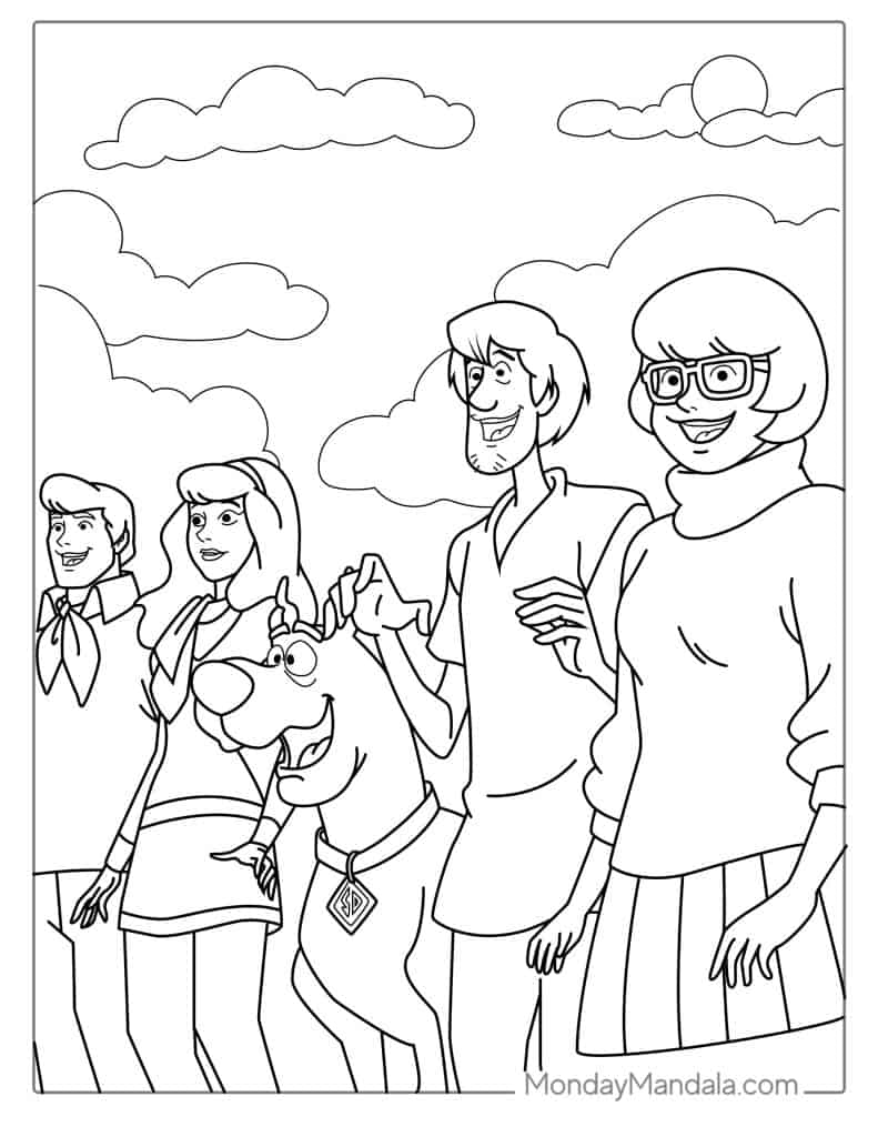 Scooby Doo Coloring Pages For Kids Printable Coloring Sheets Instant 