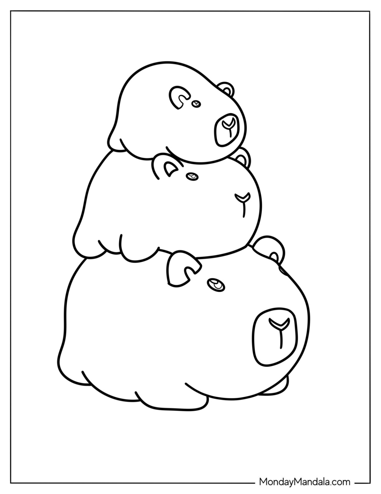 Capybara Coloring Pages 2025 