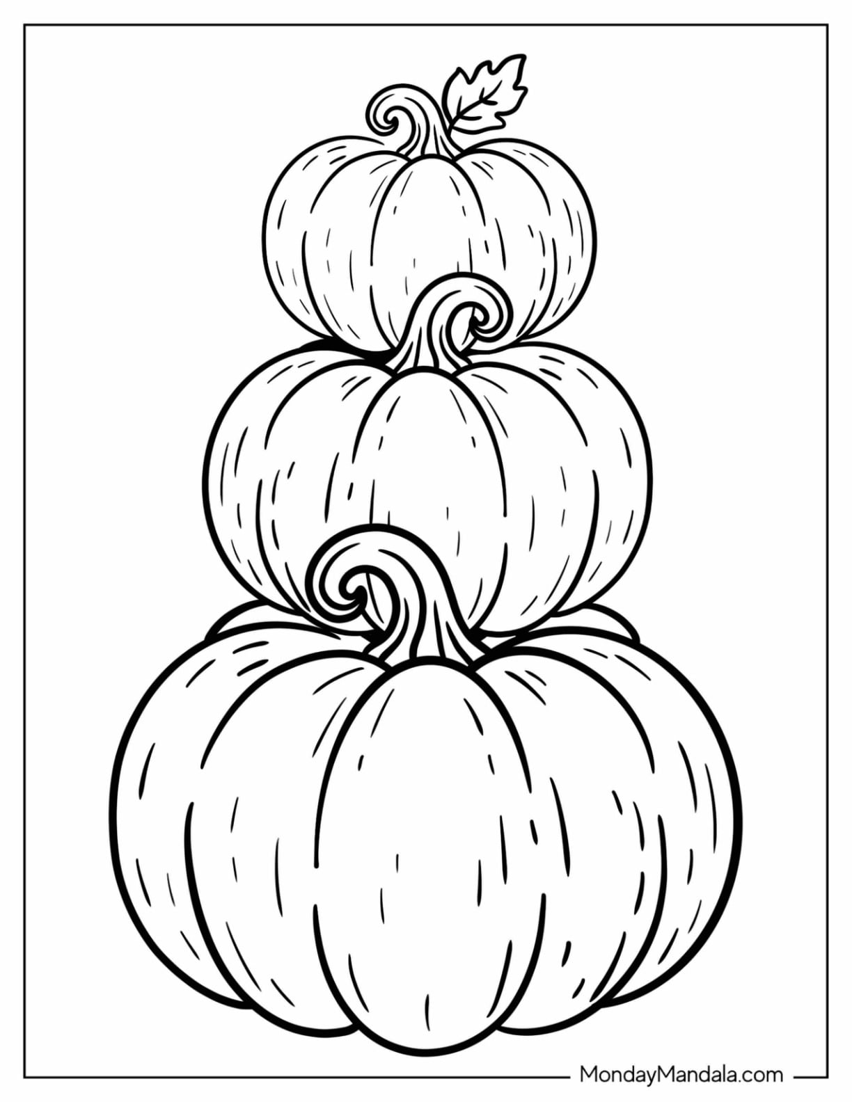 Three Realistic Pumpkins Stacked on Each Other