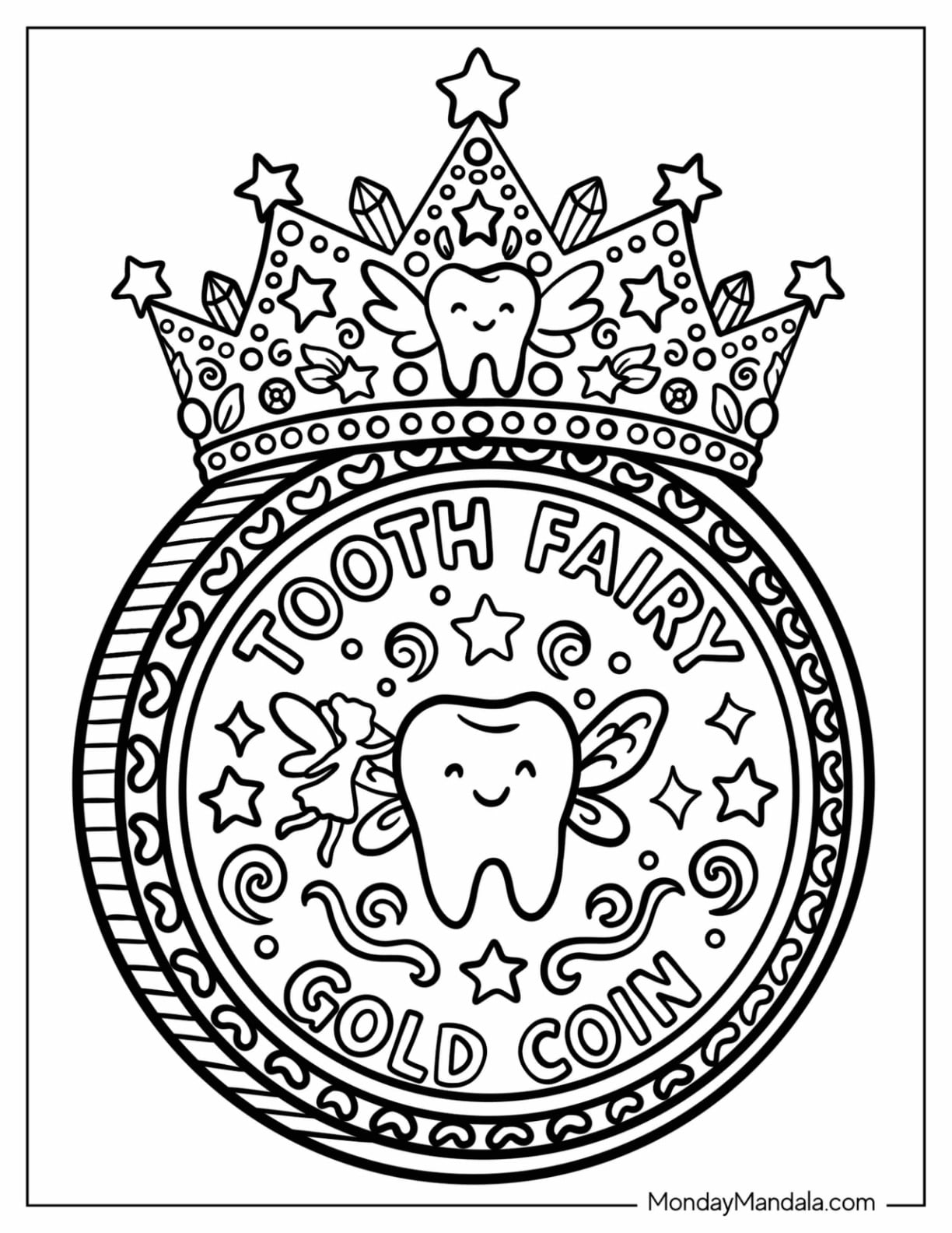 Tooth Fairy Gold Coin with Crown